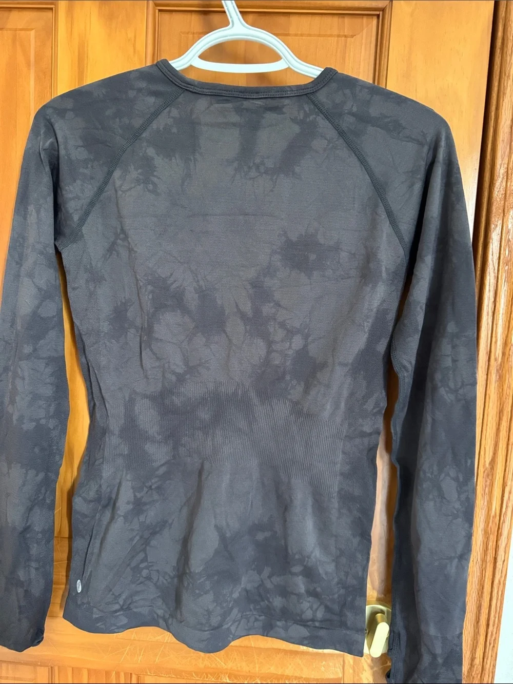 Zella Charcoal Tie-Dye Seamless Long Sleeve Top